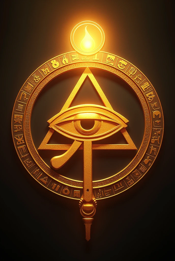 You can create the eye of RA with Egyptian symbols around a triangle that encloses the eye with golden tones in a circle