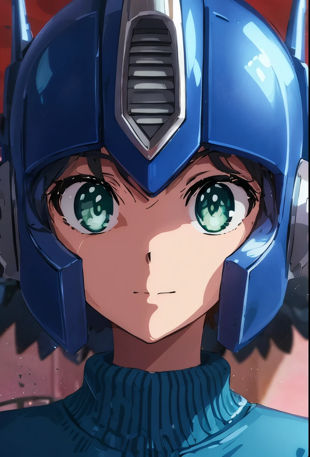 anime girl with blue helmet and green eyes wearing headphones, anime manga robot!! anime girl, anime style 4 k, portrait anime space cadet girl, detailed digital anime art, girl in mecha cyber armor, mechanized valkyrie girl, stunning anime face portrait, portrait knights of zodiac girl, digital anime illustration, digital anime art, cute cyborg girl, anime girl of the future