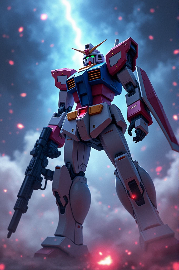 (Highest quality), Highest qualityのイラスト,Ryo Yasuhiko Japanese style illustration,future, Mobile Suit, Z Gundam, smoke, mechanical, Digital Sculpture, 超High resolution, Absurd, Deep shine effect, High resolution, Particles of light, Cinema Lighting, Depth of written boundary,Flare,universe space
