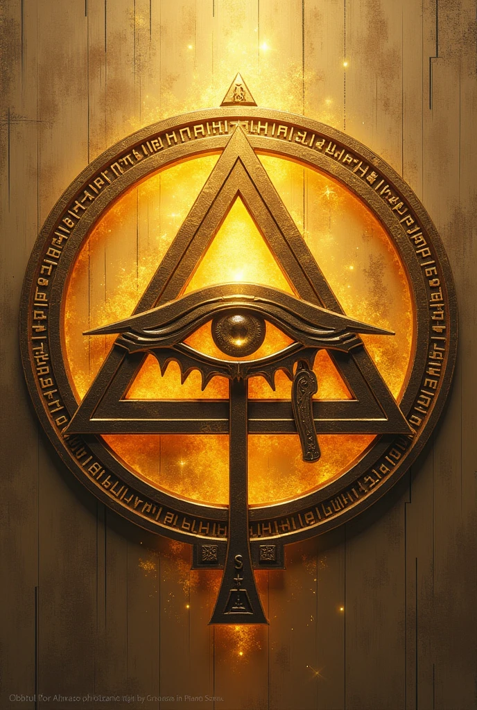 You can create the eye of RA with Egyptian symbols around a triangle that encloses the eye with golden tones in a circle eye of horus