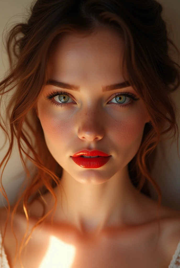 Beautiful girl  just look like sexy girl light 16k ultra realistic and 16k photo encher and lipstick colour red ultra realistic and face colour white and glow