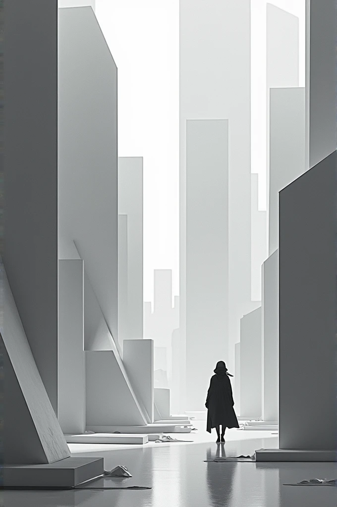 Geometricizing an image, delicate, high resolution , design,((Monochrome :1.4)) , Cyber City