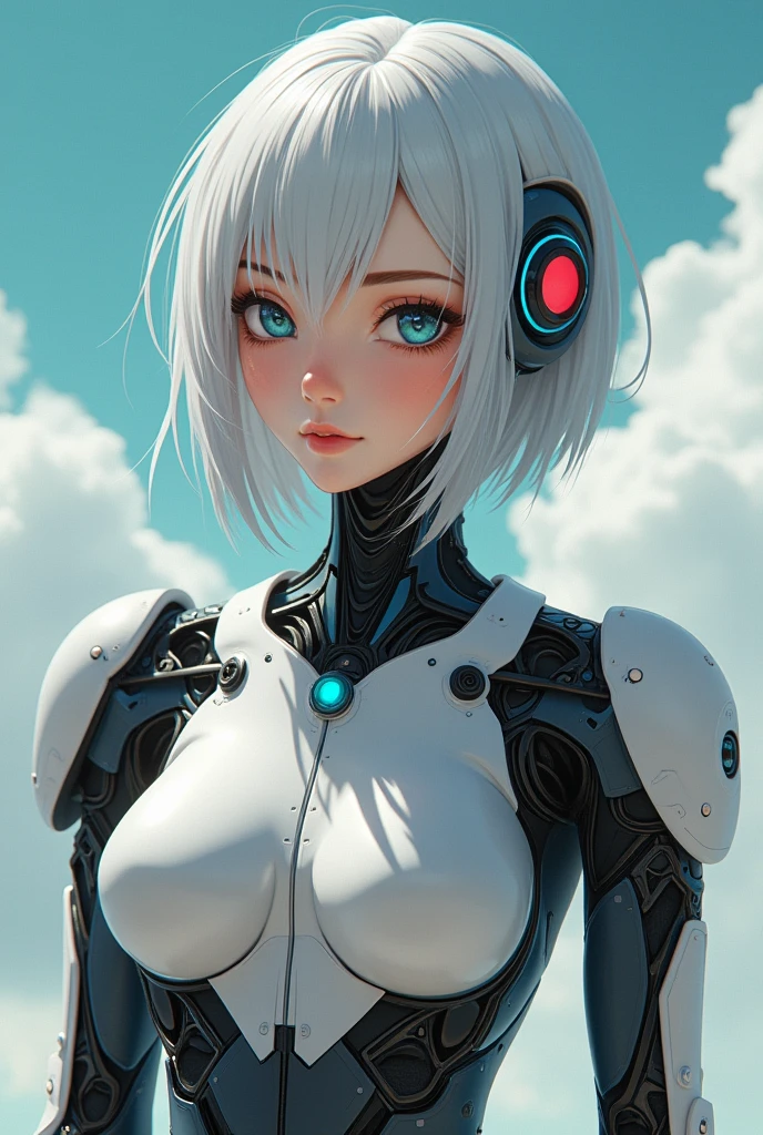there is a woman in a robot suit posing for a picture, cute cyborg girl, beutiful white girl cyborg, perfect android girl, beutiful girl cyborg, perfect anime cyborg woman, cyborg girl, cyborg - girl, beautiful cyborg girl, beautiful female android!, perfect cyborg female, robot girl, oppai cyberpunk, beautiful cyborg girl pinup, beautiful android woman, beautiful female android