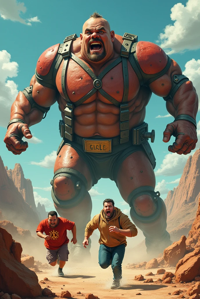 Kevin James and Rebel Wilson running away from a giant evil MISTEIRA GRILL