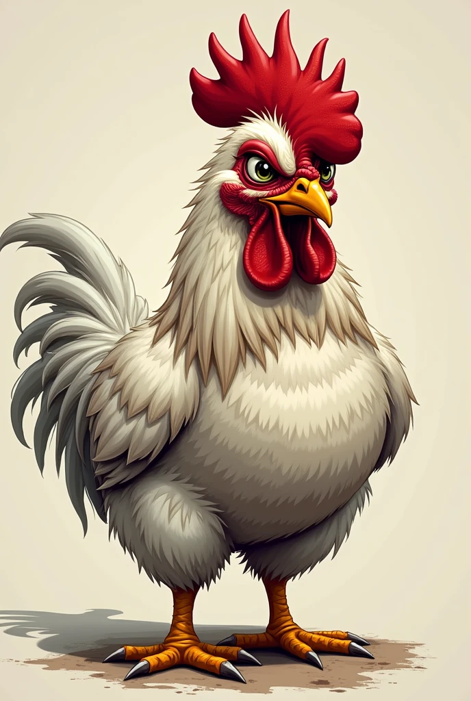 Create a realistic chicken for t shirts design with cool message (make chicken attitude and cool)