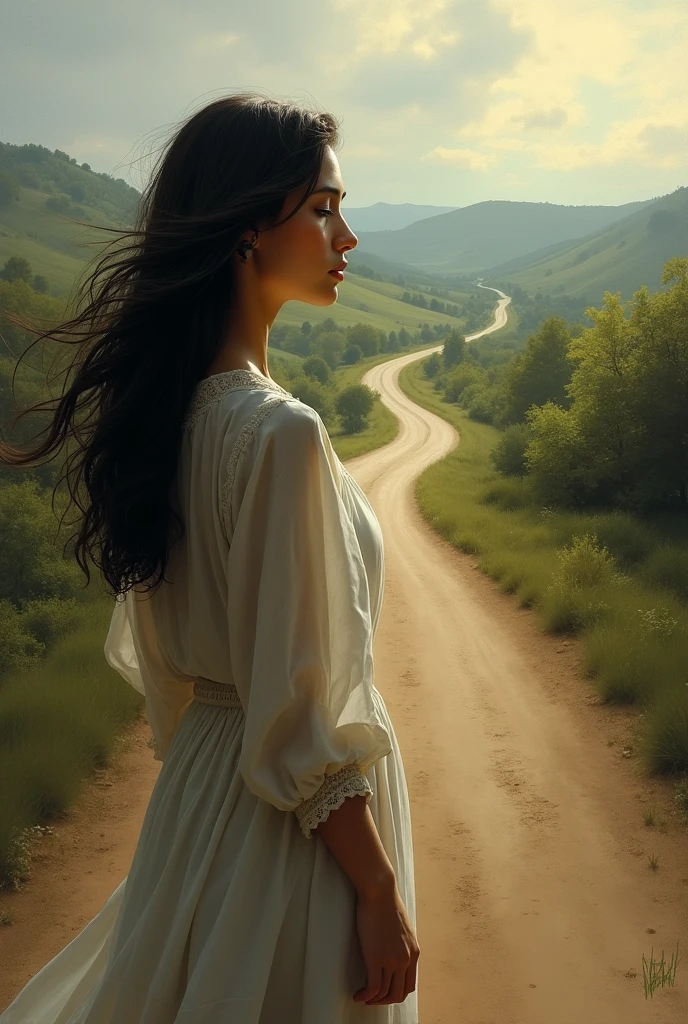 A book cover with a picture of a combination of a girl and a road