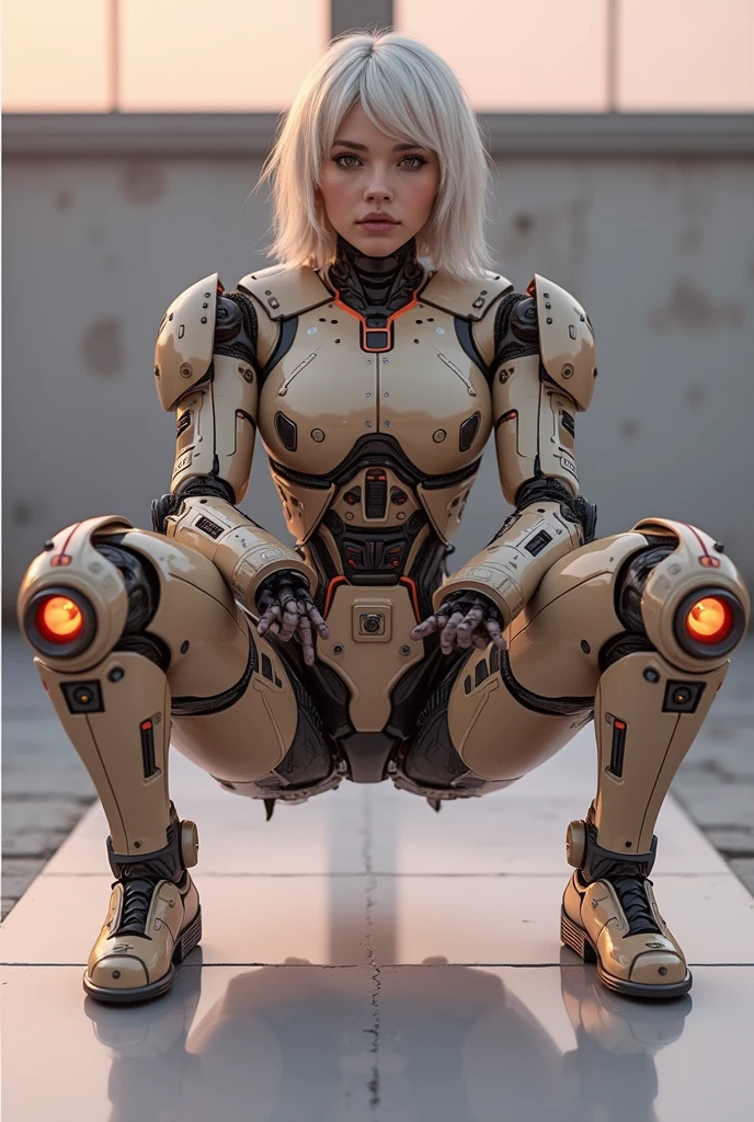 there is a woman in a robot suit posing for a picture, cute cyborg girl, beutiful white girl cyborg, perfect android girl, beutiful girl cyborg, perfect anime cyborg woman, cyborg girl, cyborg - girl, beautiful cyborg girl, beautiful female android!, perfect cyborg female, robot girl, oppai cyberpunk, beautiful cyborg girl pinup, beautiful android woman, beautiful female android