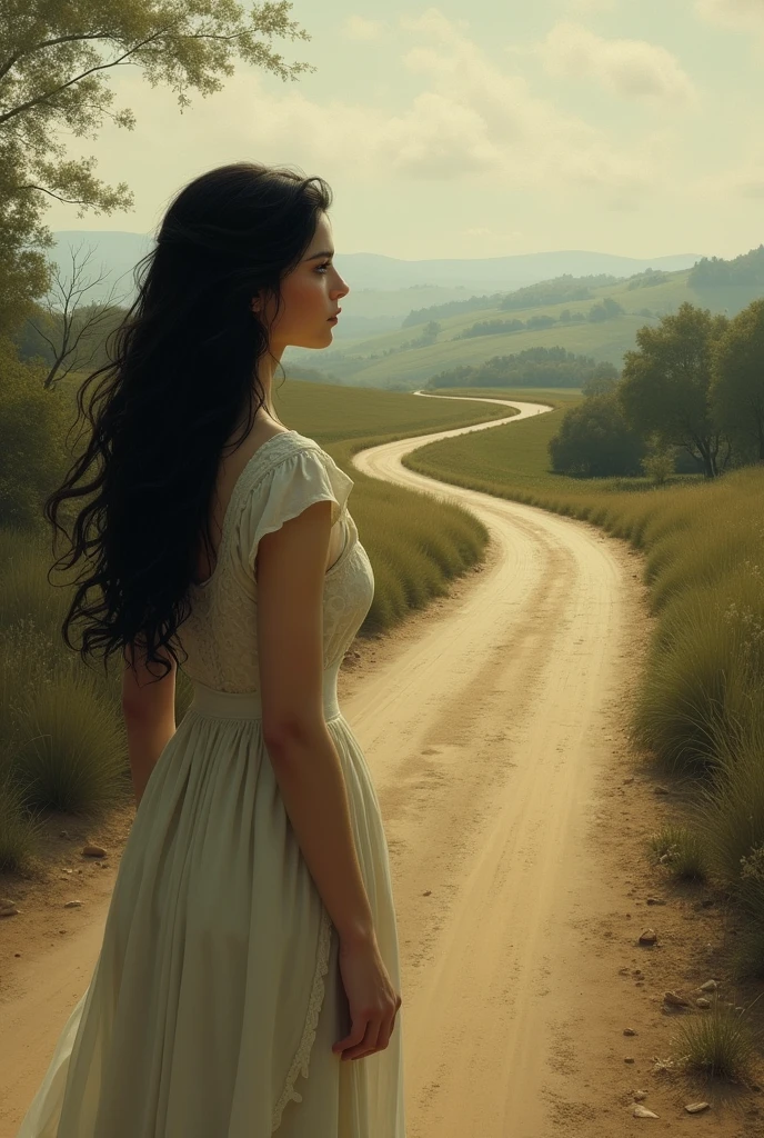 A book cover with a picture of a combination of a girl and a road