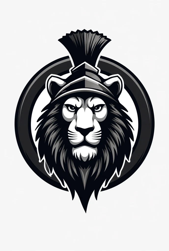 create a class logo for lion with spartan helmet name BSAC ONE LEVEL CHECK AND WMSU, circle