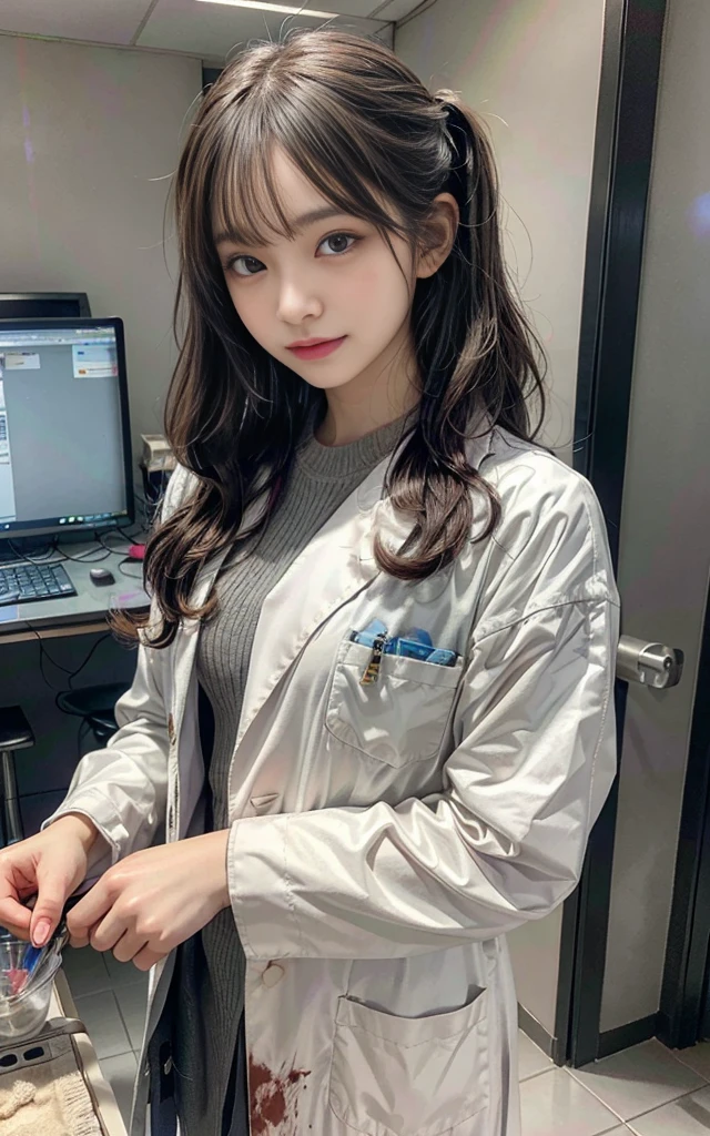Black Hair, nurse's uniform, Blue eyes like moonlight reflected off the sea at night...