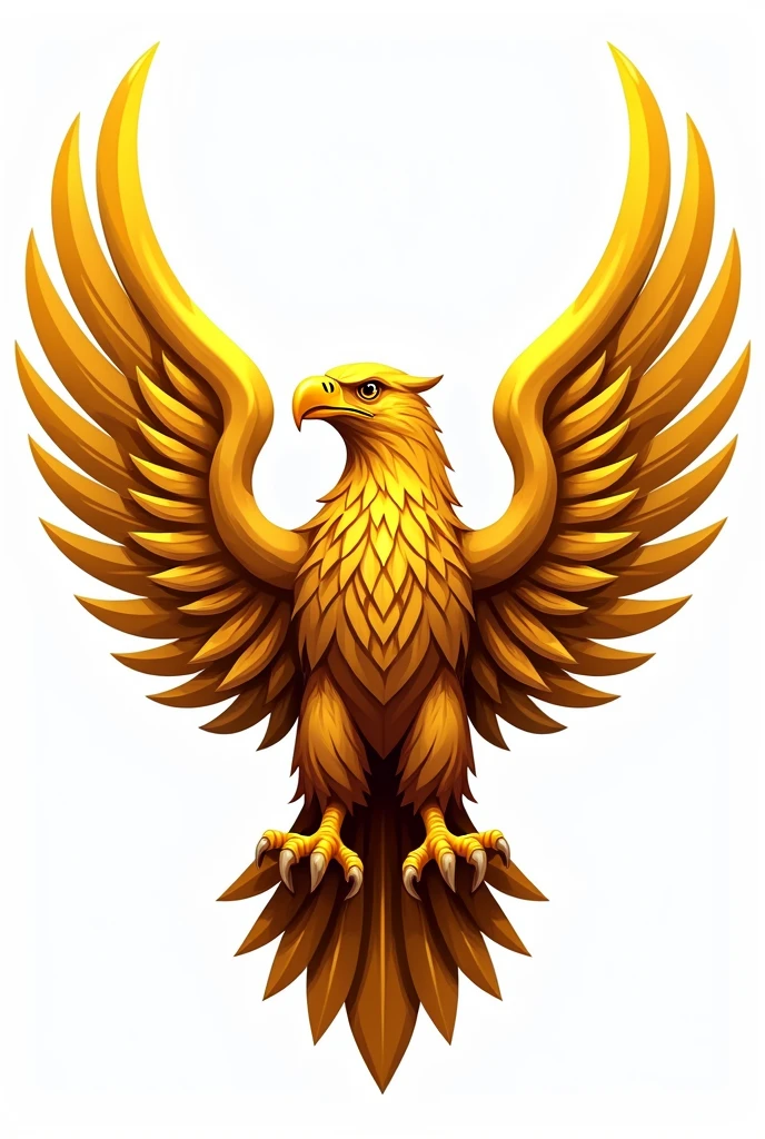 The logo of a golden eagle with its wings spread out and then showing the entire head in the middle, then the wings should not be too many and the background is transparent, seni vector berbasis macot dengan line art hitamnya yang agak tebal, cgsociety, seni digital, prajurit phoenix, ikon video game, det, vector, quetzal, grafik vvector seperti logo pada game, very symmetrical!, arm detail, steam community, kilat cyan, neotribal, logo mascot, show the whole body