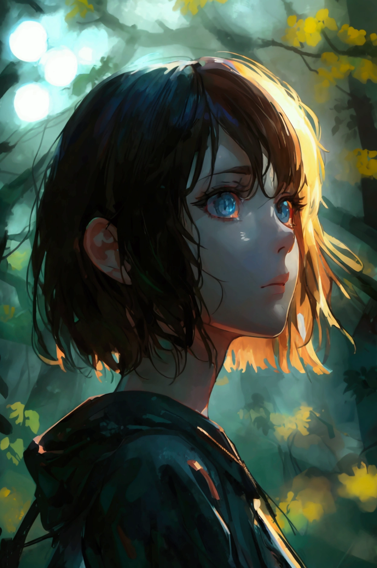 stalker, fullbody, Masterpiece, best quality, (highly detailed CG unity 8k wallpaper), (best quality), (best illustration), (best shadows), highly detailed((best quality)), ((masterpiece)), (detailed),masterpiece, best quality, fullbody, photorealistic, stunning innocent symmetry face, emotional, cute teenage girl in the distant, fullbody, detailed face, beautiful detailed eyes, stalking a girl throughout a forest,terrified, terrifying dark and creepy night,stalking in the distant, secluded