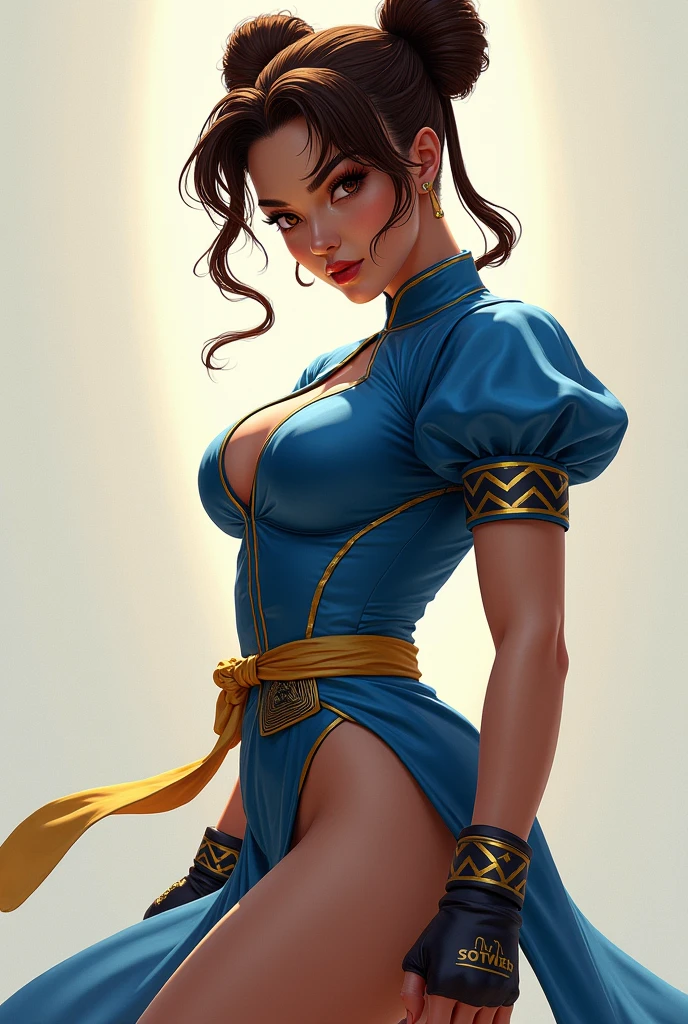fundo simples, uma menina, latina face, long natural brown hair, glamour, Stand up, maquiagem, Lips are soft or colored, , silhuetas fluidas, Stand Up, provocador, surprised facial expression, bashful, simple lighting and texture, fantasy thief elegant clothes black and blue