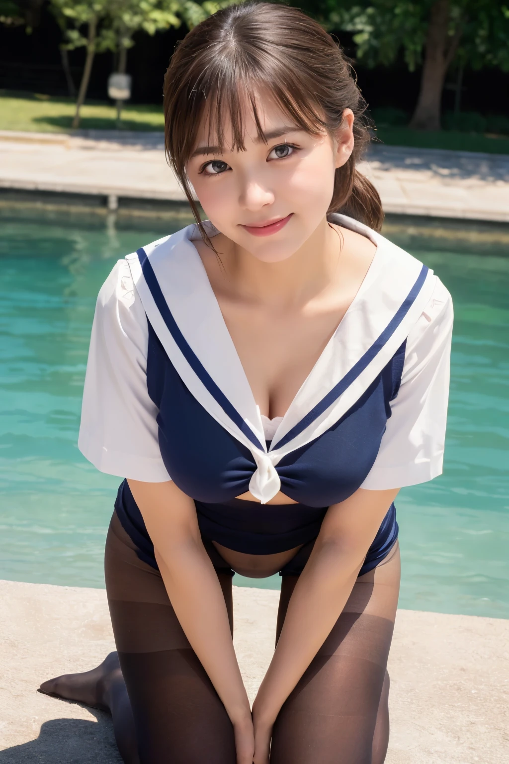 (masterpiece:1.2, Highest quality), (Realistic, photoRealistic:1.4), Beautiful illustrations, (Natural Side Lighting, Cinema Lighting), Beautiful thighs, Front view, 1 person, high school girl, , Perfect Face, Symmetrical cute face, Glowing Skin, Random color Sailor suit、
(Random Hairstyles、), Big eyes, long eyelashes chest), thin, expensive、
Beautiful Hair, Beautiful Face, Beautiful and beautiful eyes, Beautiful clavicle, Beautiful body, Beautiful breasts, Beautiful thighs, Beautiful legs, Beautiful fingers,
((High quality fabric, Sailor suit, Navy Pleated Skirt)),
(Beautiful views),Are standing, (smile, Excellent, Open your mouth), (((Super realistic pantyhose and panties))), ((Shooting from below, Shooting from the feet, Shooting from the ground)),