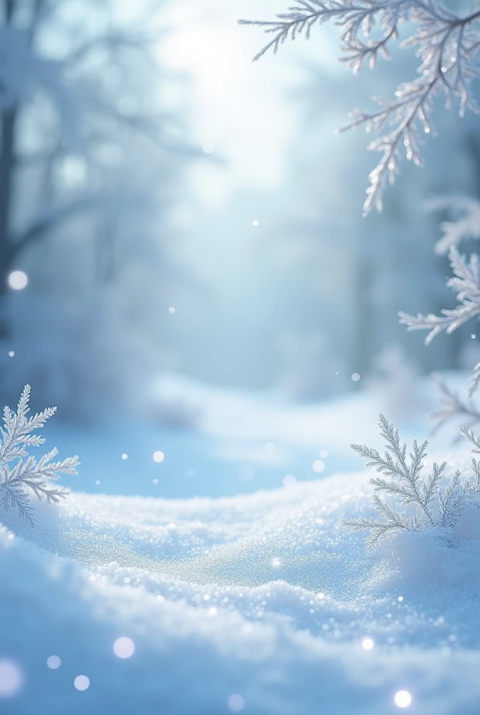 Create on a light background, with white lights and snow details