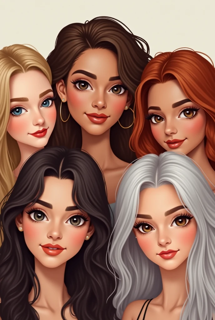 👩🏻👩🏻🦱👩🏻🦰👱🏻♀️👩🏻🦳