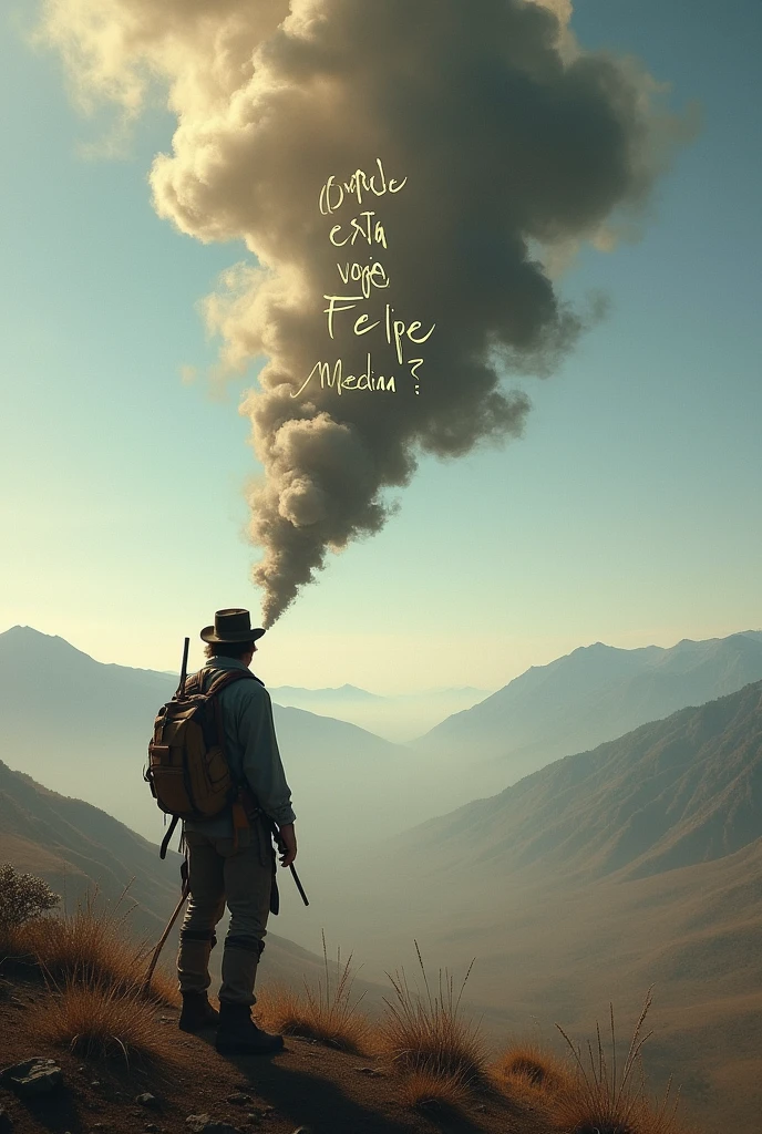 create a man sent a smoke message the message and in the smoke message it is written: where are you felipe medina translated into portuguese language