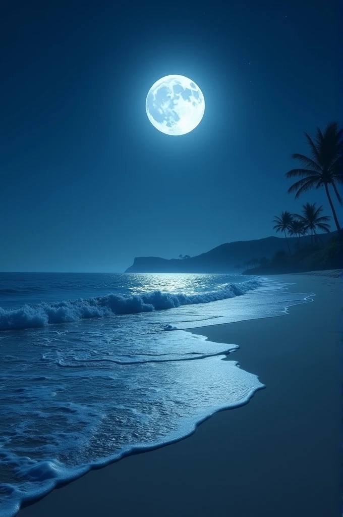 Moon beach night 
