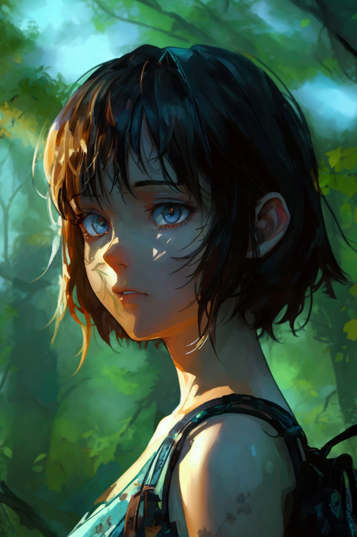 stalker, fullbody, Masterpiece, best quality, (highly detailed CG unity 8k wallpaper), (best quality), (best illustration), (best shadows), highly detailed((best quality)), ((masterpiece)), (detailed),masterpiece, best quality, fullbody, photorealistic, stunning innocent symmetry face, emotional, cute teenage girl in the distant, fullbody, detailed face, beautiful detailed eyes, stalking a girl throughout a forest,terrified, terrifying dark and creepy night,stalking in the distant, secluded