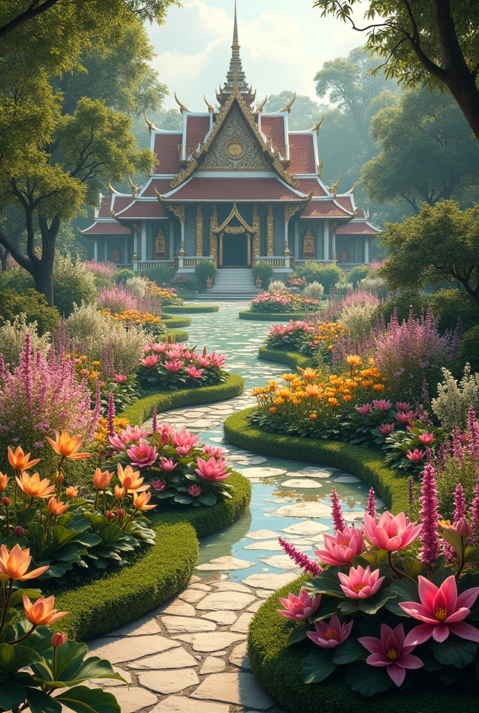 Flower garden in the Ayutthaya period