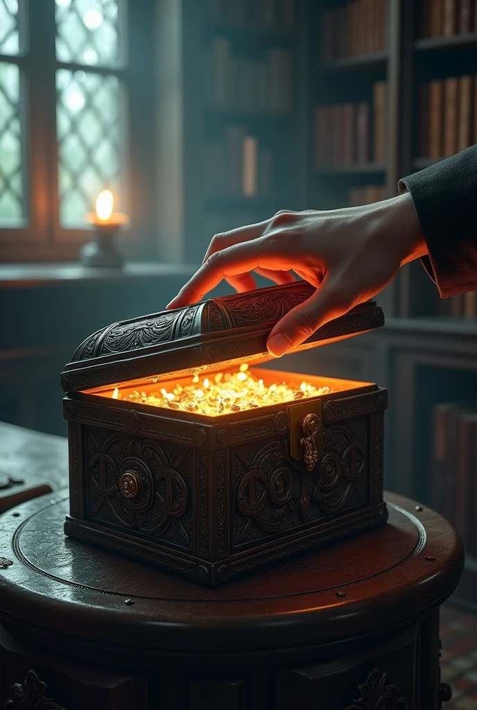 Hand opening secret chest