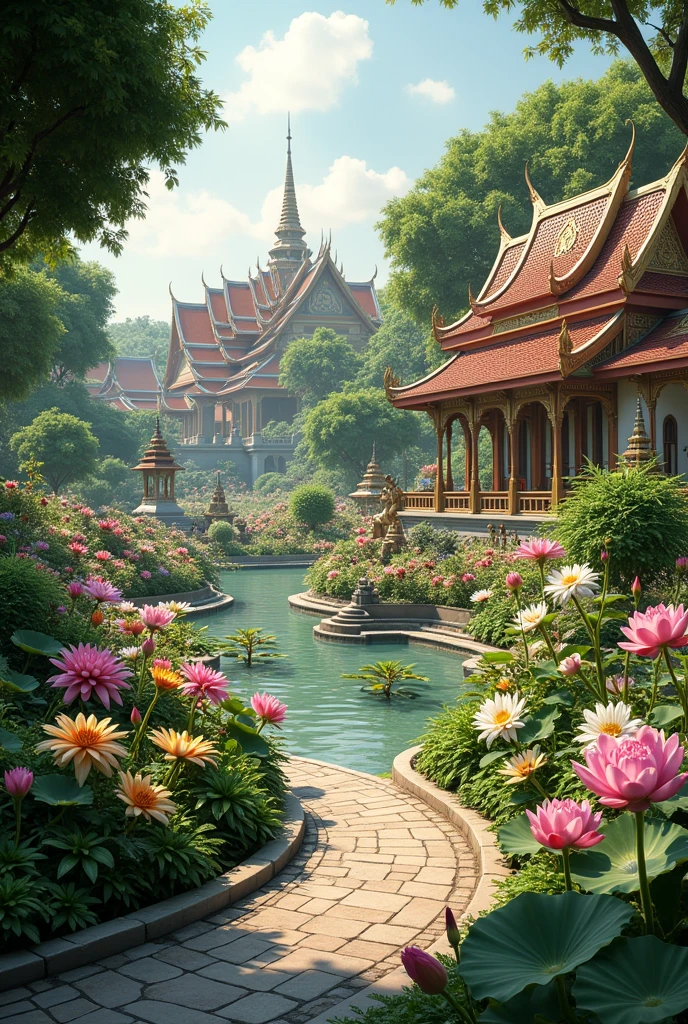 Flower garden in the Ayutthaya period