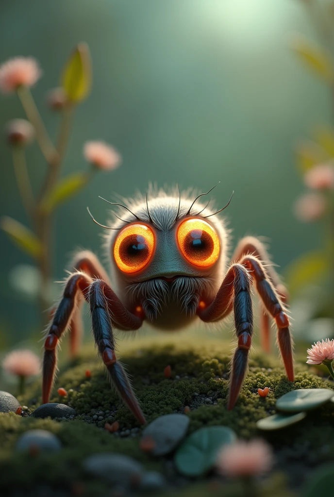 Cutest spieder like the eyes is glowing and big