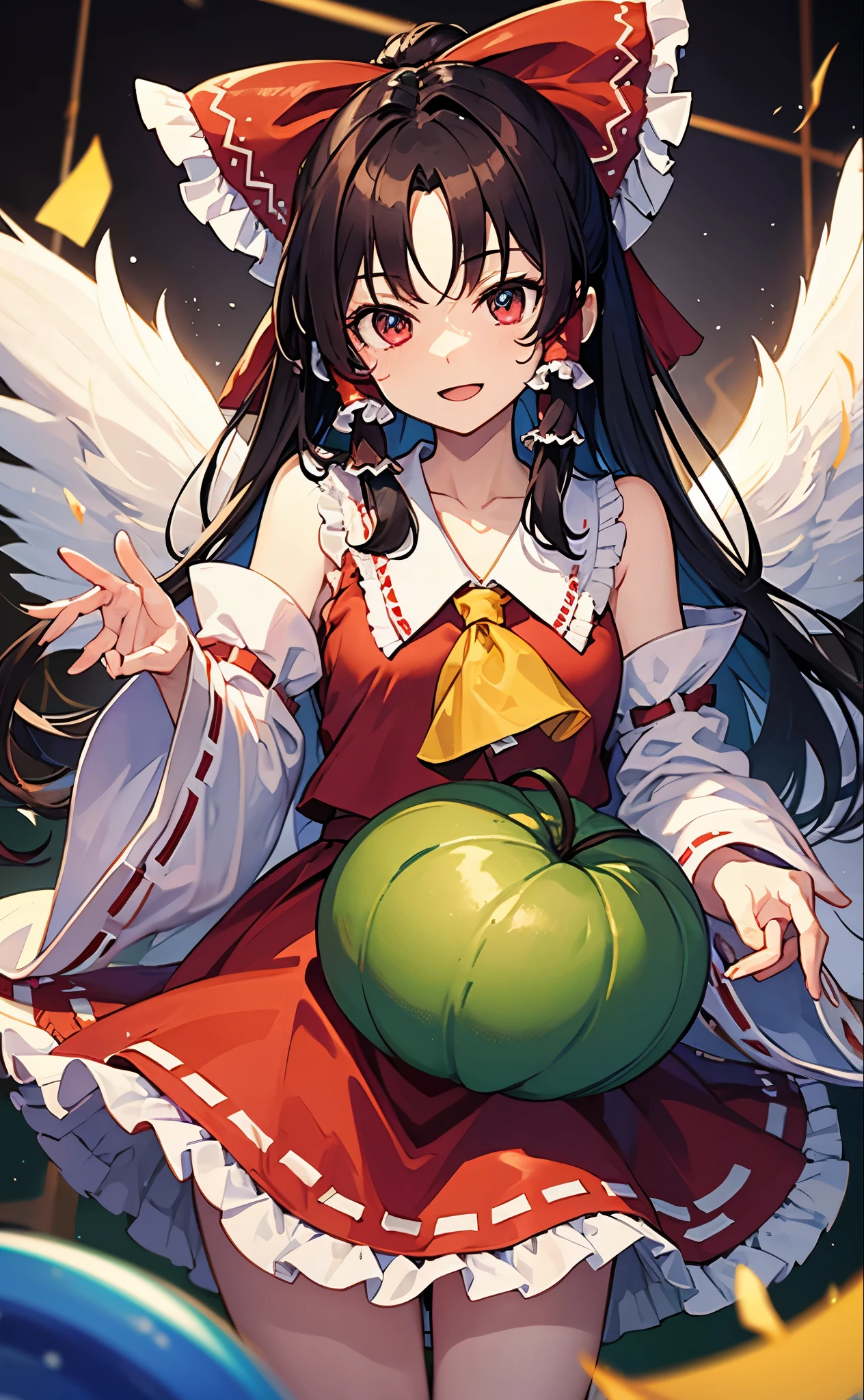a fairy flying over a pile of Lettuce, holding one Lettuce on her hand