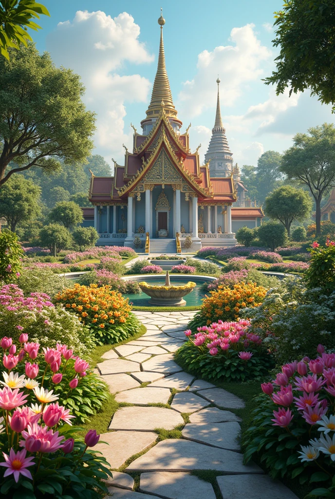 Flower garden in the Ayutthaya period