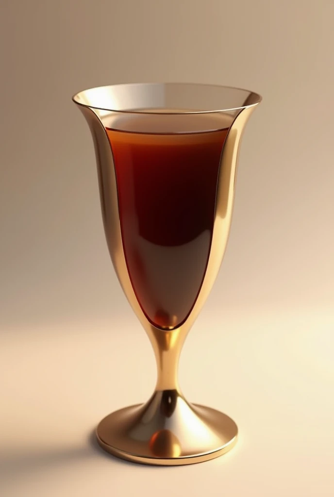 Make a picture of a trophy with coffee jelly inside of it