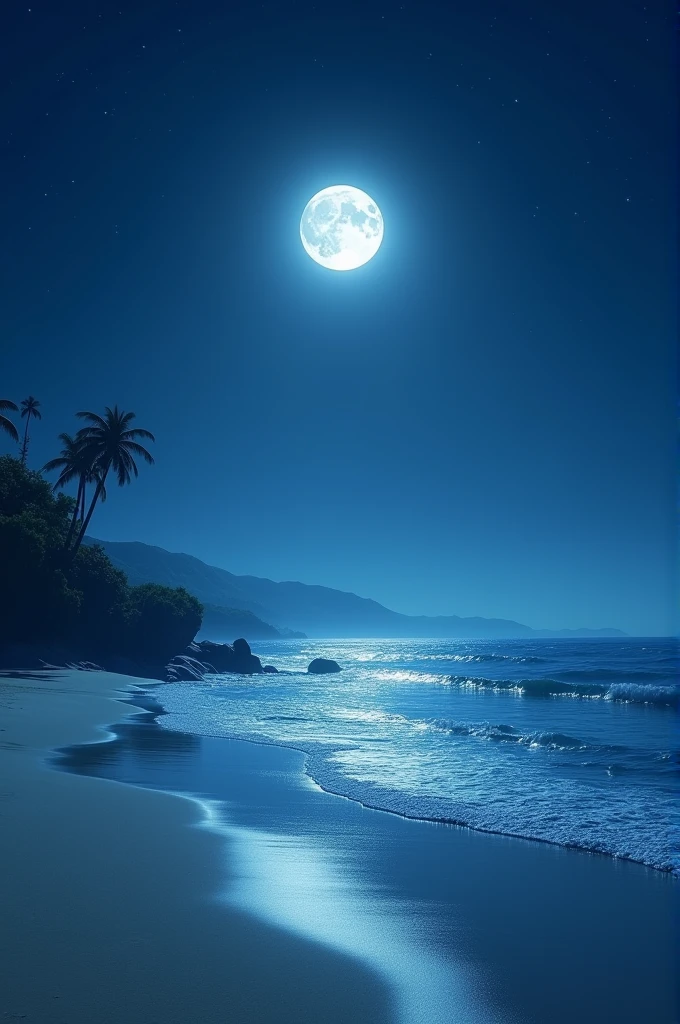 Moon beach night 
