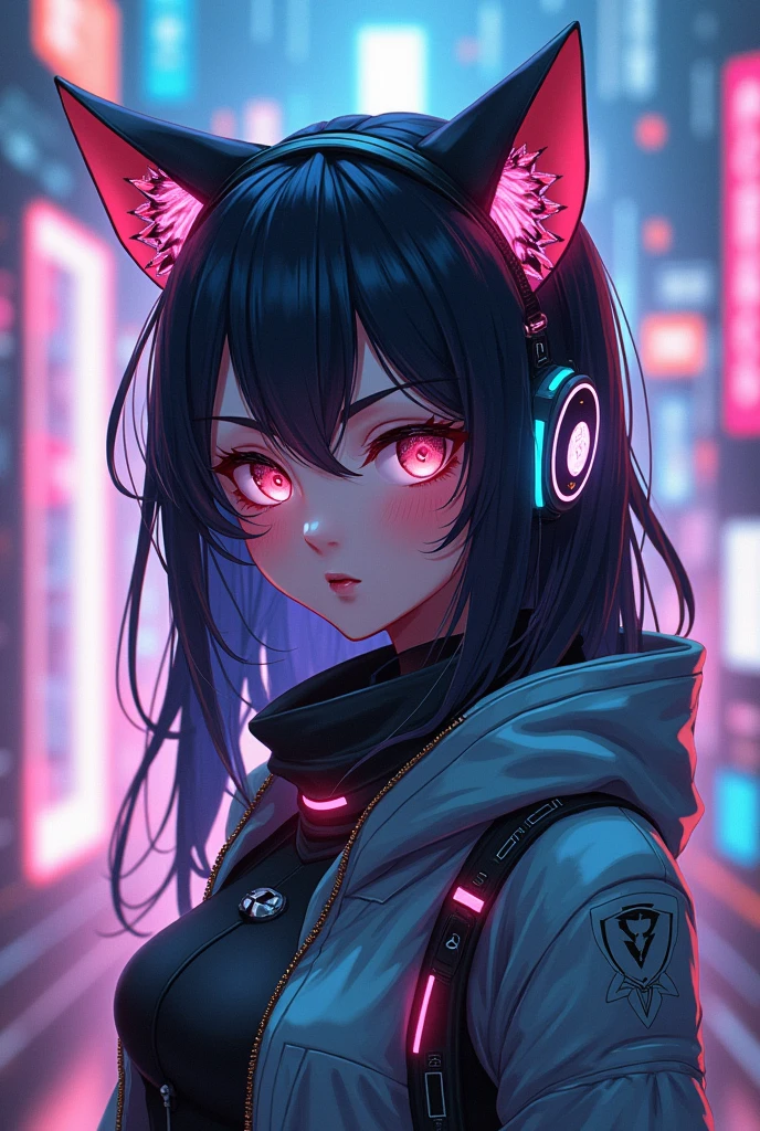 anime girl in futuristic outfit with cat ears and headphones, cute cyborg girl, digital cyberpunk anime art, cyberpunk anime girl mech, female cyberpunk anime girl, cyberpunk anime girl, beutiful girl cyborg, perfect android girl, anime cyberpunk art, portrait anime space cadet girl, dreamy cyberpunk girl, digital cyberpunk - anime art, girl in mecha cyber armor, cyberpunk beautiful girl