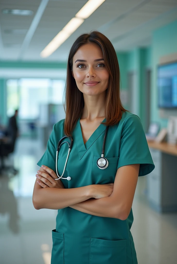 How I see myself in administrative management in the health sector, I am a woman, I am , My hair is long and medium straight, brown eyes and not so white skin tone.