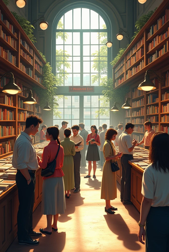 bookstore with customers in front 18k