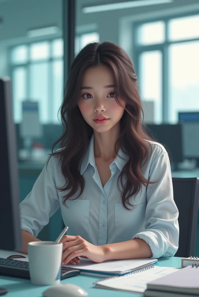 In the area of administrative management of the health sector, I am a woman, I'm 16, My hair is long and medium straight, my eyes are dark brown, My skin tone is white