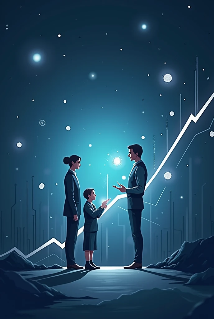 Create a professional and dynamic cover, with modern and clean design. Use a dark blue palette, gray and white. Include subtle graphics, communication icons and abstract figures that suggest growth. The style should be minimalist and textless..