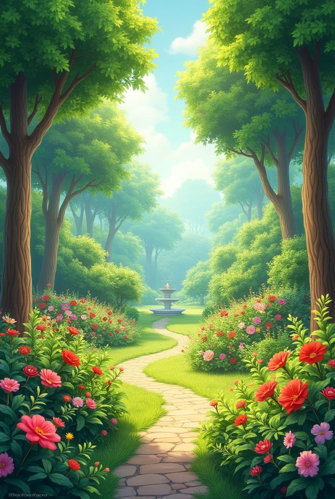 add a garden background to the image