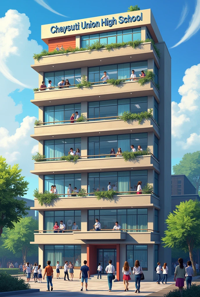 A School, 5th floor building, School Name Chhaysuti Union High School,