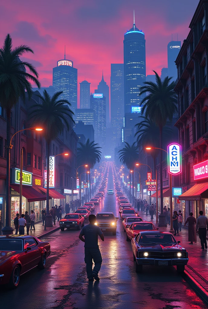 A street in Los Angeles in GTA style