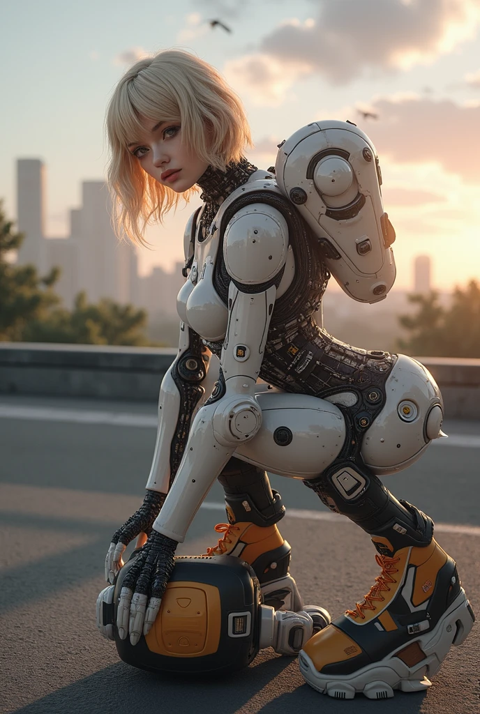 there is a woman in a robot suit posing for a picture, cyberpunk art inspired by Marek Okon, cgsociety contest winner, neo-dada, cute cyborg girl, beutiful white girl cyborg, perfect android girl, beutiful girl cyborg, perfect anime cyborg woman, cyborg girl, cyborg - girl, beautiful cyborg girl, beautiful female android!, perfect cyborg female