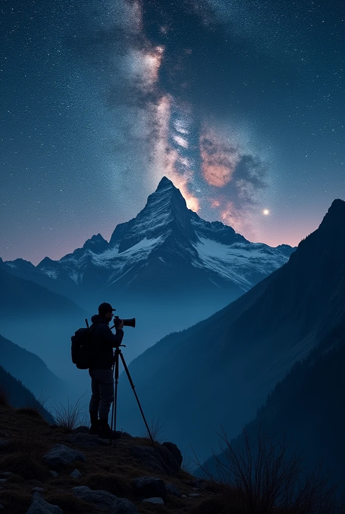 Photographer capture milky way on mountain