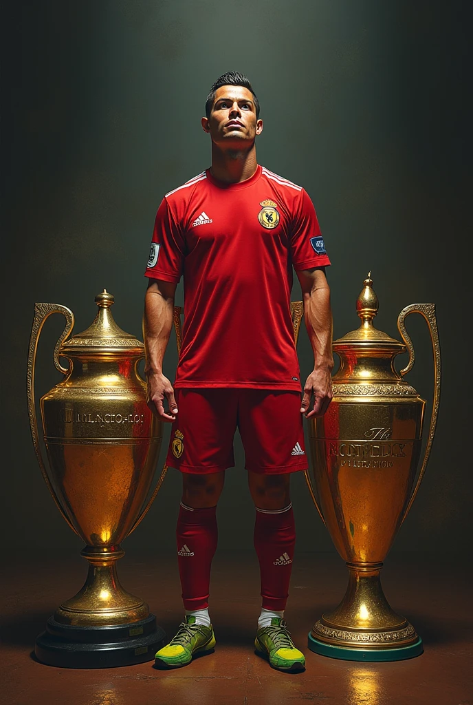 ronaldo with trophies