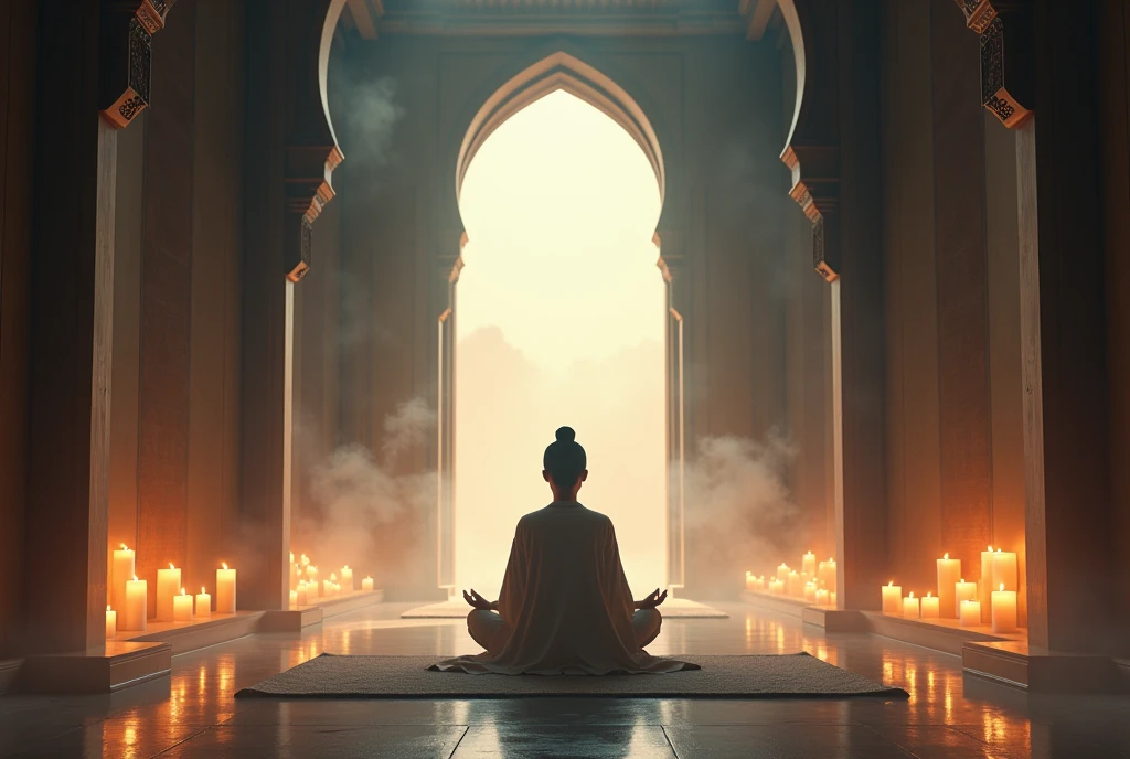 Imagine sitting in a serene sanctuary, where the soft light of candles dances on the walls, creating an atmosphere of peace and contemplation. The mild aroma of incense fills the air, elevating our senses and preparing us for an inner journey.