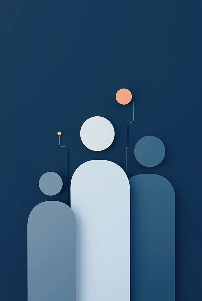 Create a cover with a modern and clean design. Use a dark blue palette, gray and white. and abstract figures that suggest growth. The style should be minimalist and textless and should be vertical.