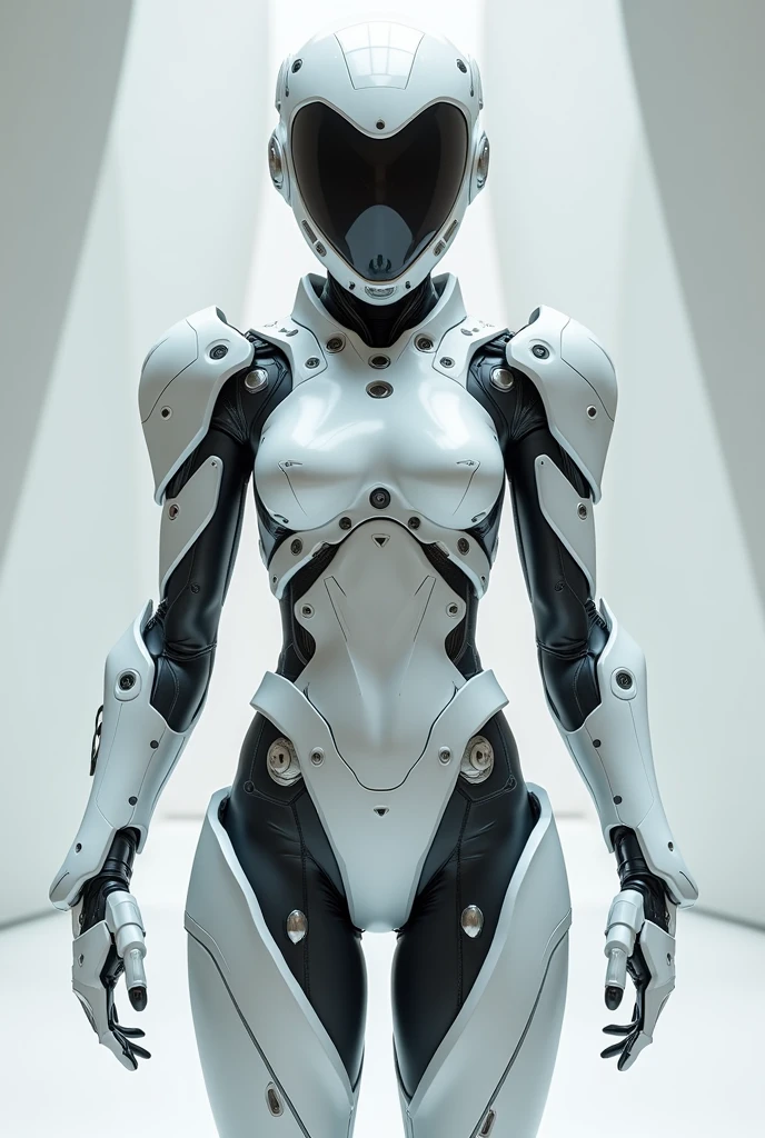 araffed woman in a futuristic suit posing for a picture, in white futuristic armor, biomechanical oppai, gynoid cyborg body, symmetra from overwatch, echo from overwatch, oppai cyberpunk, beutiful white girl cyborg, cybersuits, cybersuit, perfect anime cyborg woman, thick smooth warframe thighs, porcelain cyborg armor