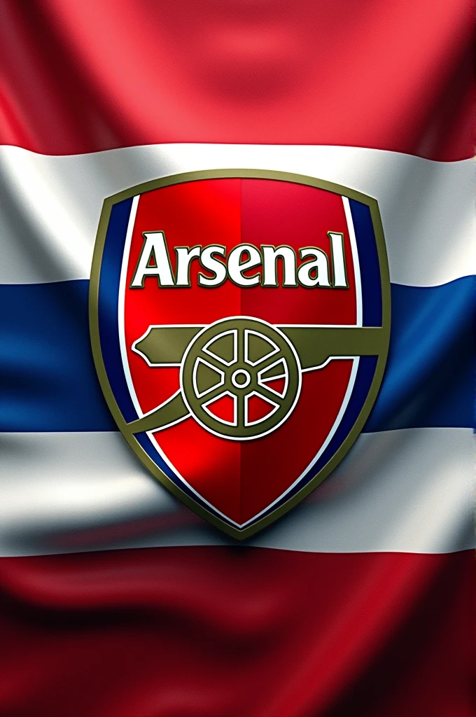 Create an image that combines the Arsenal Football Club crest and the Costa Rican flag 