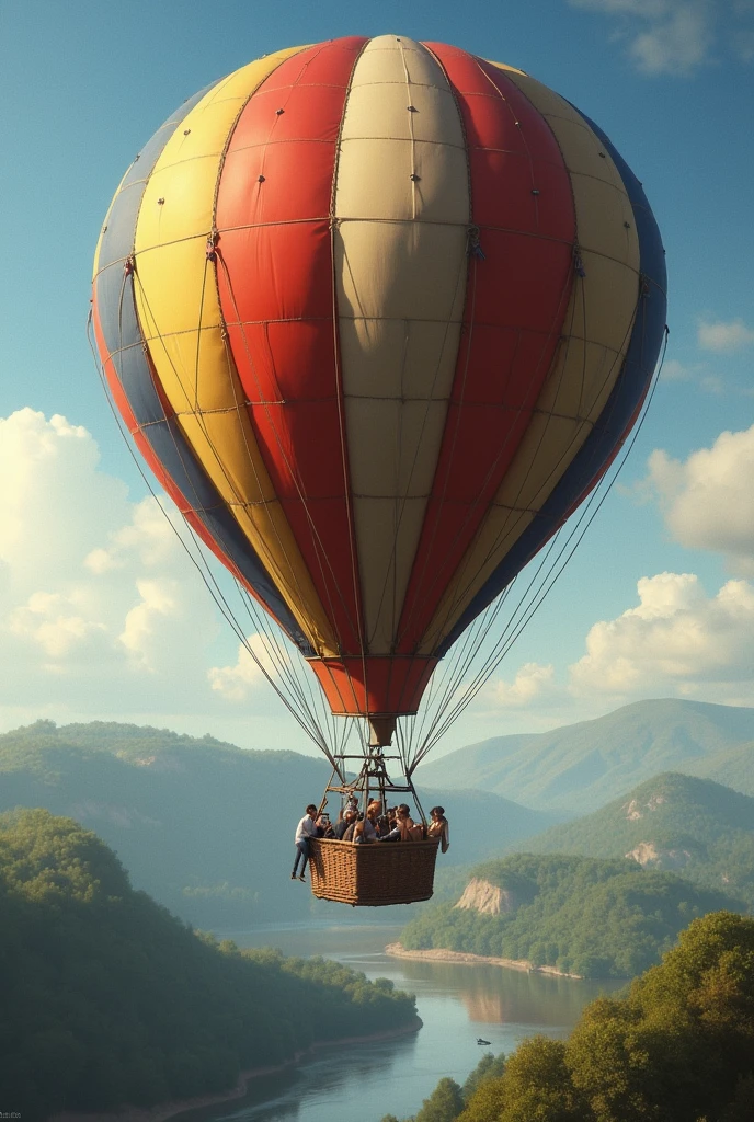 Generates a reference image about the book Five Weeks in a Balloon by Julio Verne realistic