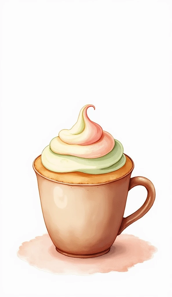 Watercolor coffee cup and cupcake clipart, No background, No Shadow