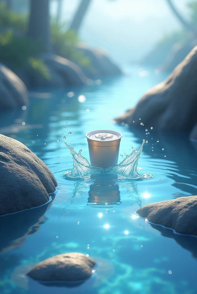 Water with wood and make it blue with sparkling of water with a splash of water with a four cup of clear soda with lid