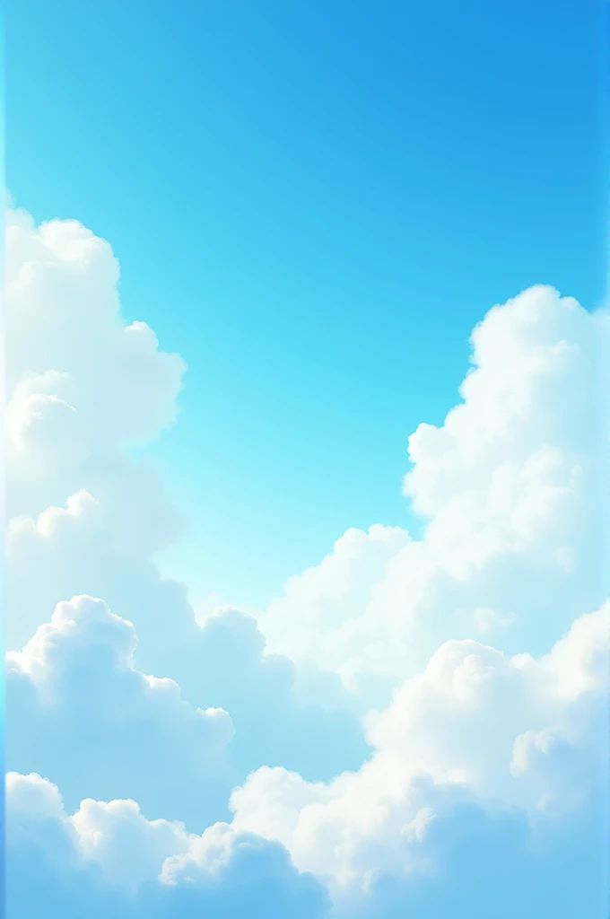 A blue sky, with cotton clouds